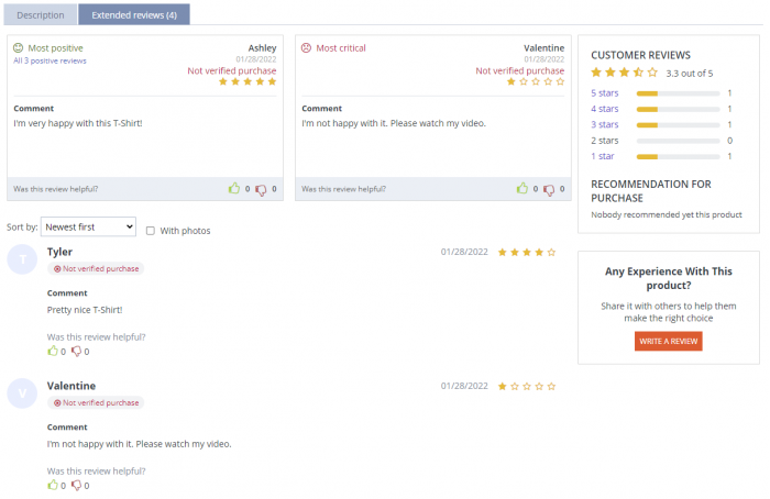 3. CS-Cart Power Reviews Additional blocks for reviews