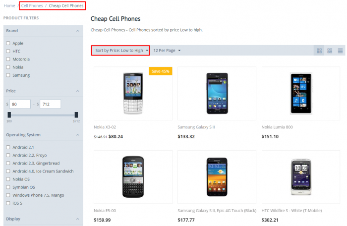 Extended Sorting Settings: sorted category at storefront