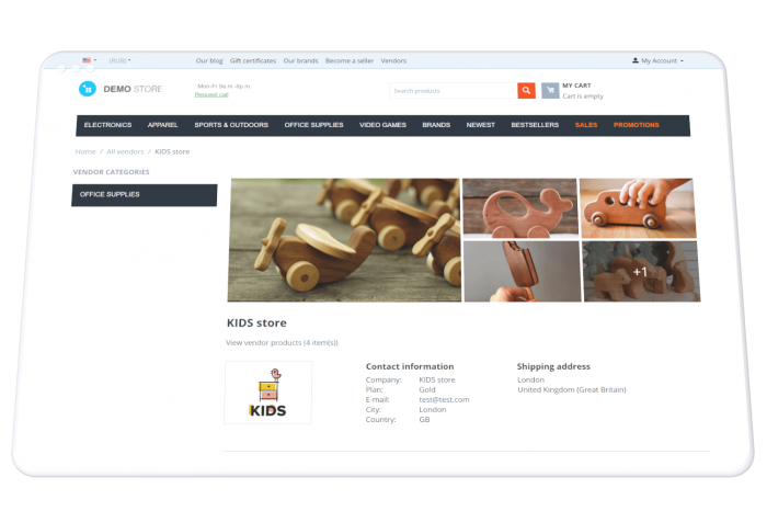 Галерея изображений продавца (Multivendor)