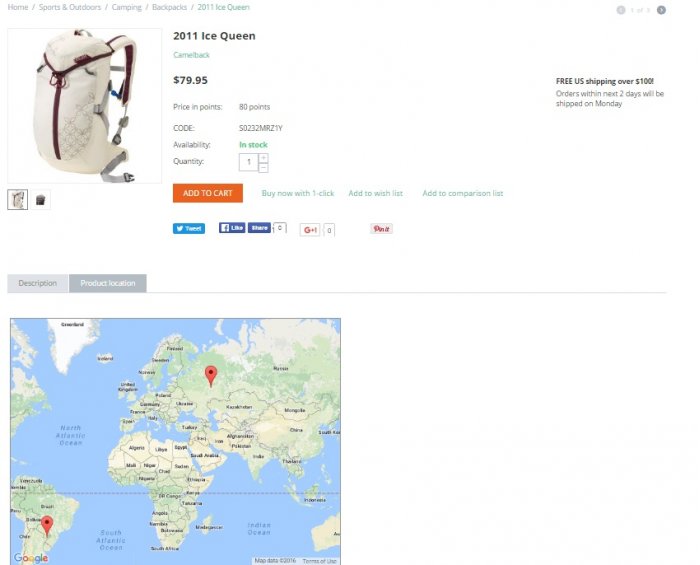 Product Locations storefront