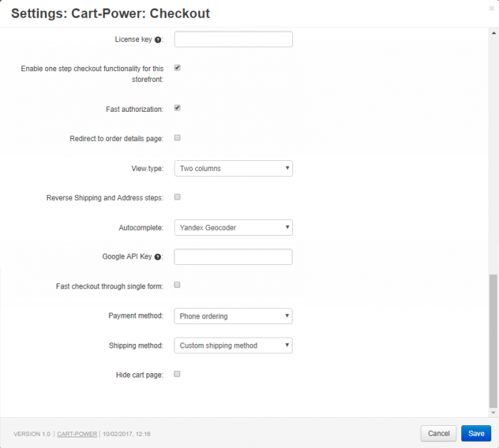 add-on settings