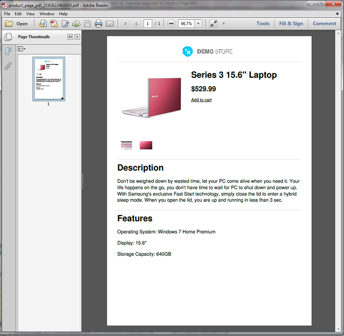 Product Page PDF CS-Cart add-on