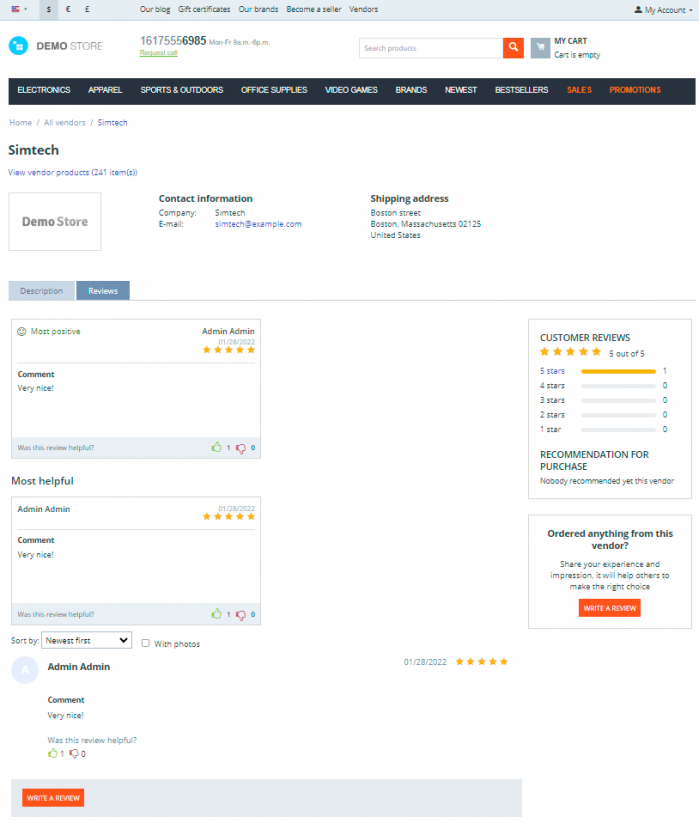 5. Vendor Reviews